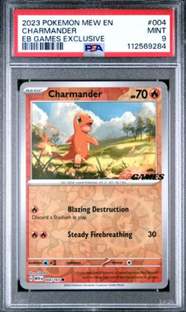 PSA 9 - CHARMANDER #004 - 2023 POKEMON- EB GAMES PROMO GRADED CARD Just Card Stuff PSA 9 - CHARMANDER #004 - 2023 POKEMON- EB GAMES PROMO GRADED CARD Just Card Stuff