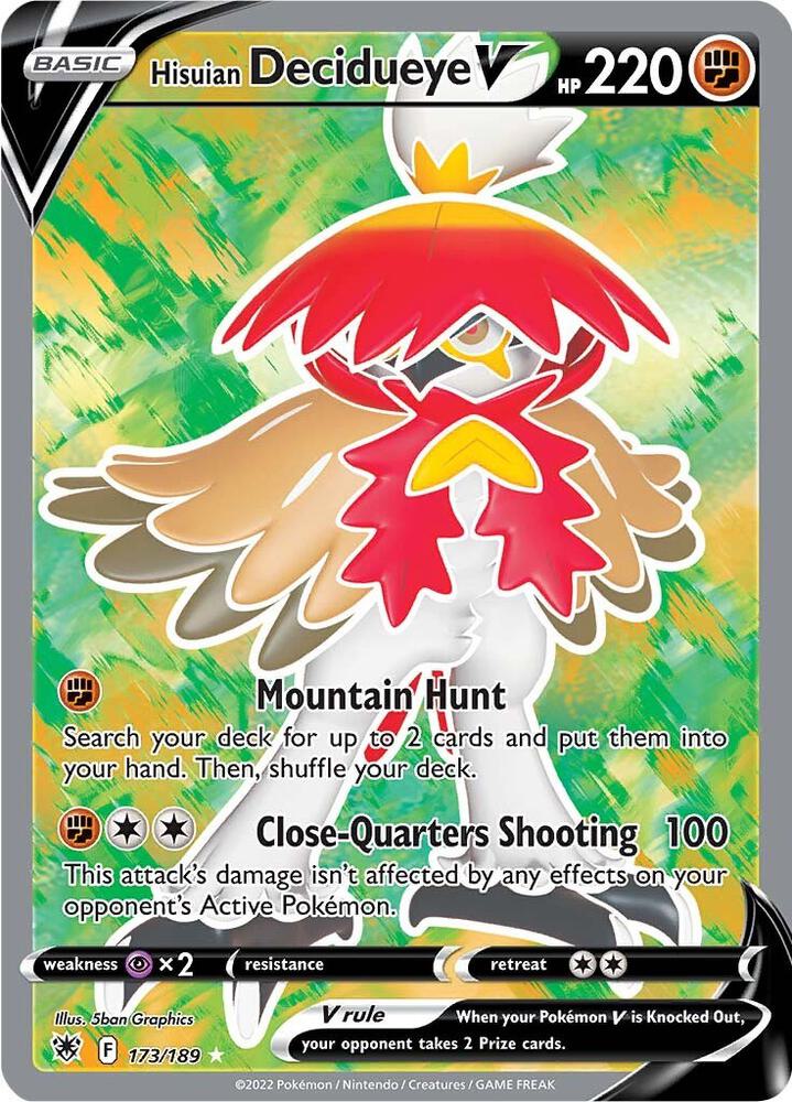 Hisuian Decidueye V 173/189 (SWSH10: Astral Radiance) - Holofoil