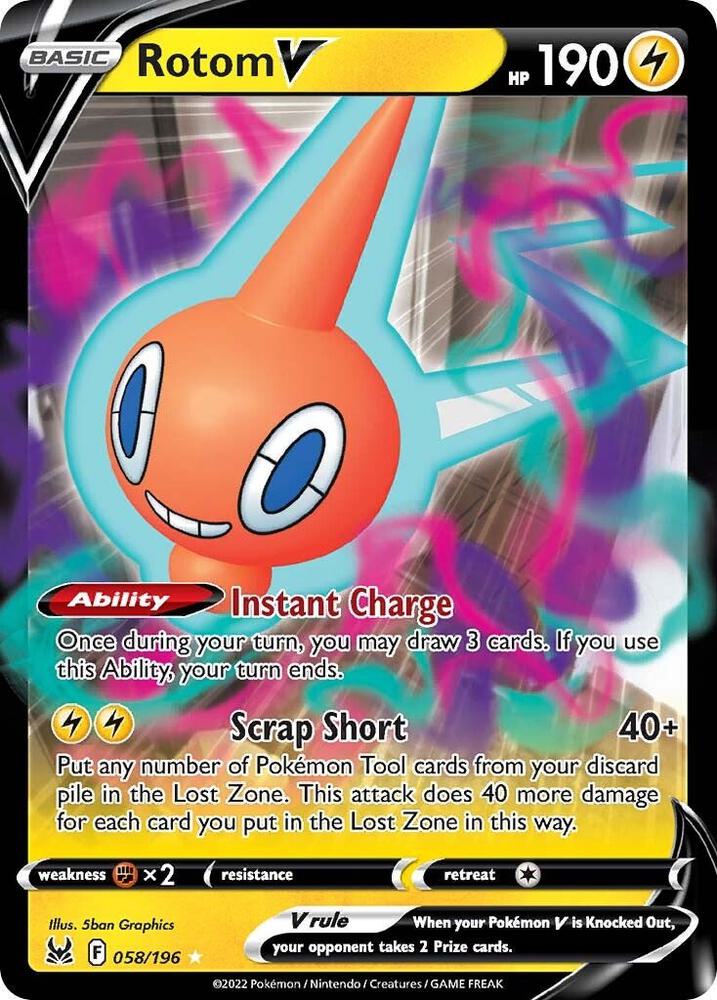 Rotom V 058/196 (SWSH11: Lost Origin) - Holofoil