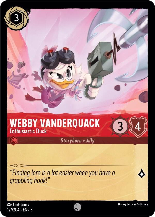 Webby Vanderquack, Enthusiastic Duck 127/204 (Into the Inklands) - Cold Foil