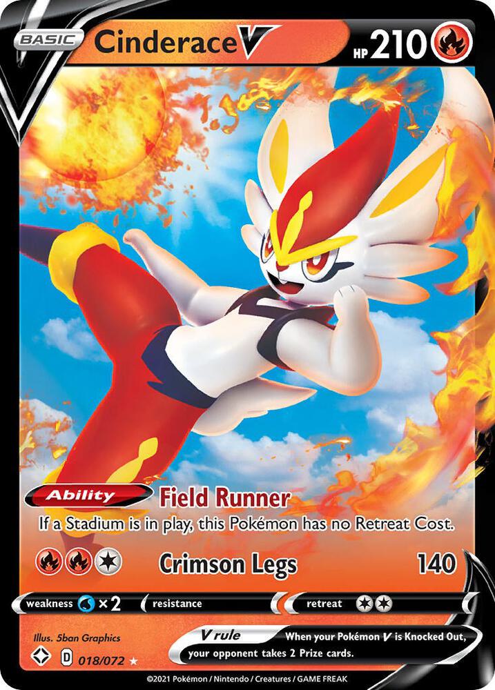 Cinderace V 018/072 (Shining Fates) - Holofoil