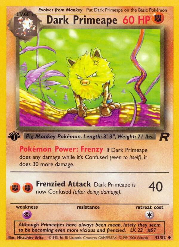 Dark Primeape 43/82 (Team Rocket) - 1st Edition