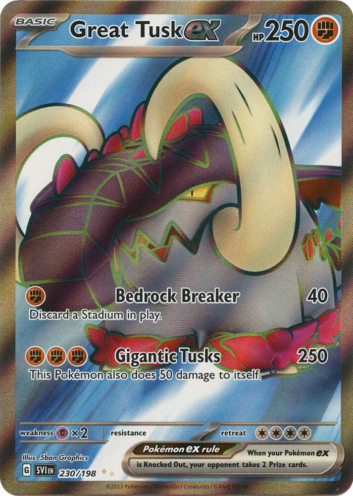 Great Tusk ex 230/198 (SV01: Scarlet & Violet Base Set) - Holofoil