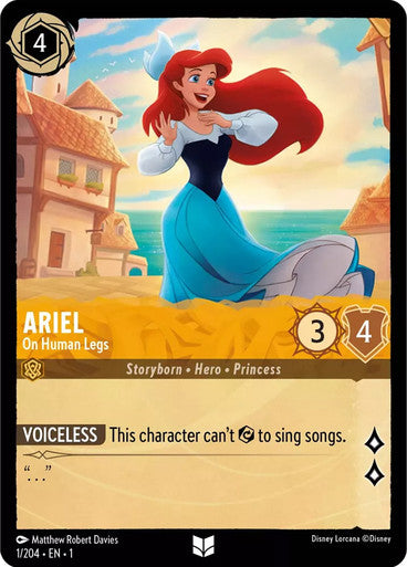 01/204 Ariel - On Human Legs - Disney Lorcana First Chapter Common & Cold Foil Card