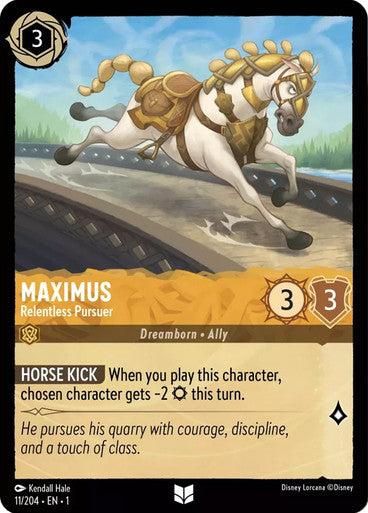 11/204 Maximus - Relentless Pursuer - Disney Lorcana First Chapter - Common & Cold Foil Card