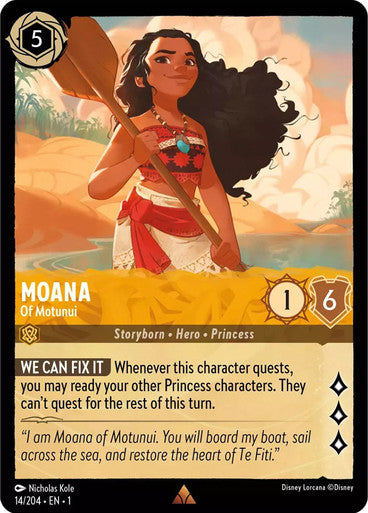 14/204 Moana - Of Motunui - Disney Lorcana First Chapter - Common & Cold Foil Card