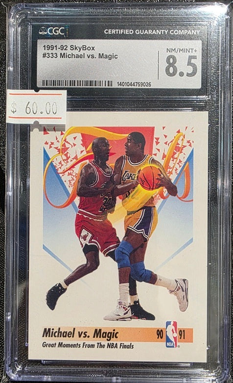 CGC 8.5 - Michael vs. Magic #333 - 1991-92 Skybox - Graded Sports Card