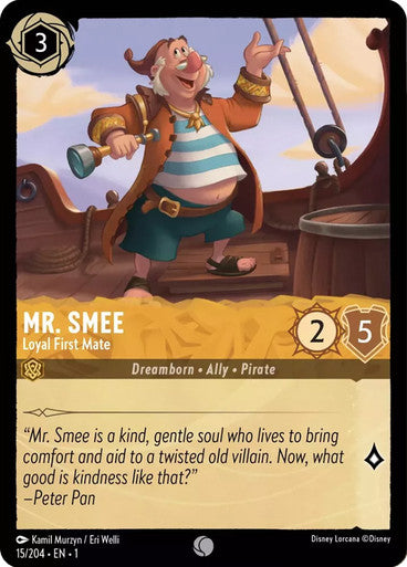15/204 Mr Smee - Loyal First Mate - Disney Lorcana First Chapter - Common & Cold Foil Card