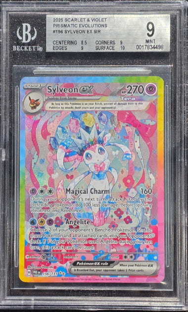 BECKETT 9 - SYLVEON EX #156 SPECIAL ILLUSTRATION RARE - 2024 POKEMON SCARLET & VIOLET - PRISMATIC EVOLUTIONS GRADED CARD
