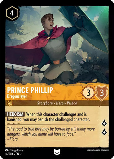16/204 Prince Phillip - Dragonslayer - Disney Lorcana First Chapter - Common & Cold Foil Card