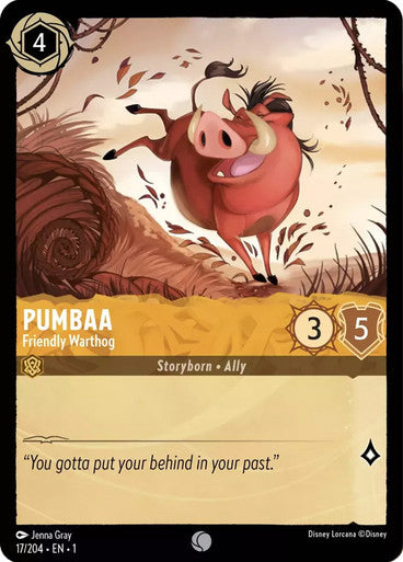 17/204 Pumbaa - Friendly Warthog - Disney Lorcana First Chapter - Common & Cold Foil Card
