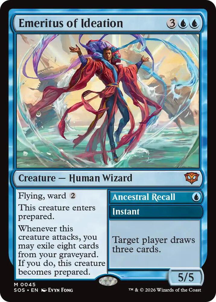 Emeritus of Ideation // Ancestral Recall 45 (Secrets of Strixhaven) - Foil