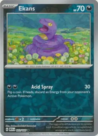 Ekans 023/165 (SV: Scarlet & Violet 151) - Reverse Holofoil