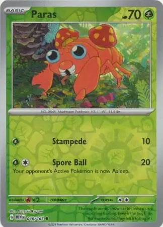 Paras 046/165 (SV: Scarlet & Violet 151) - Reverse Holofoil