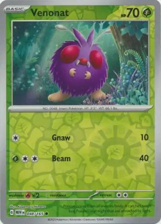 Venonat 048/165 (SV: Scarlet & Violet 151) - Reverse Holofoil