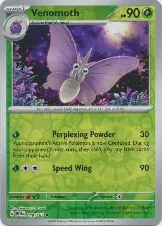 Venomoth 049/165 (SV: Scarlet & Violet 151) - Reverse Holofoil