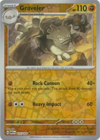 Graveler 075/165 (SV: Scarlet & Violet 151) - Reverse Holofoil