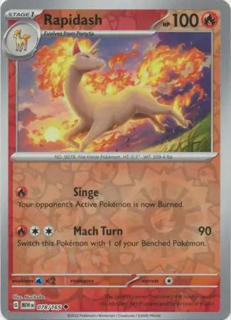 Rapidash 078/165 (SV: Scarlet & Violet 151) - Reverse Holofoil