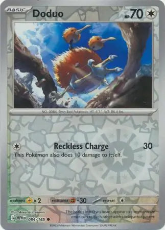 Doduo 084/165 (SV: Scarlet & Violet 151) - Reverse Holofoil