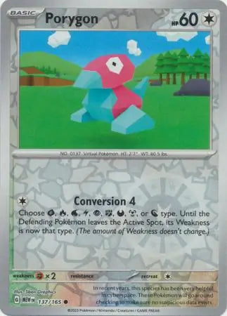 Porygon 137/165 (SV: Scarlet & Violet 151) - Reverse Holofoil
