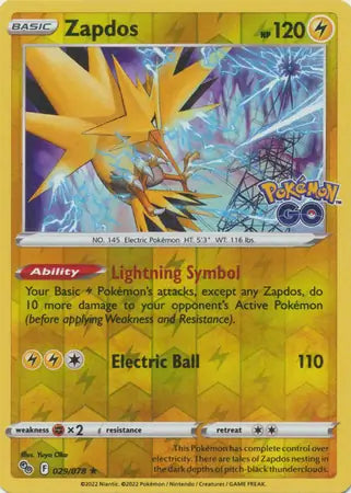 Zapdos 029/078 (Pokemon GO) - Reverse Holofoil