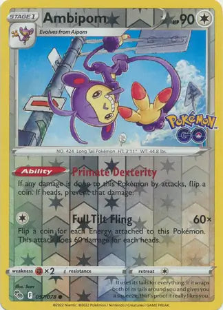 Ambipom 057/078 (Pokemon GO) - Reverse Holofoil