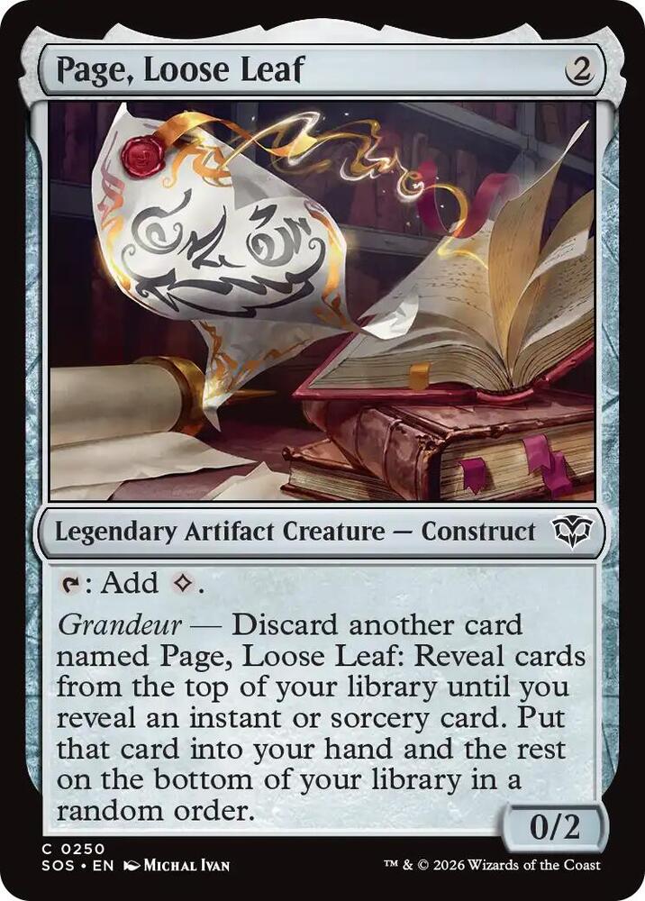 Page, Loose Leaf 250 (Secrets of Strixhaven)