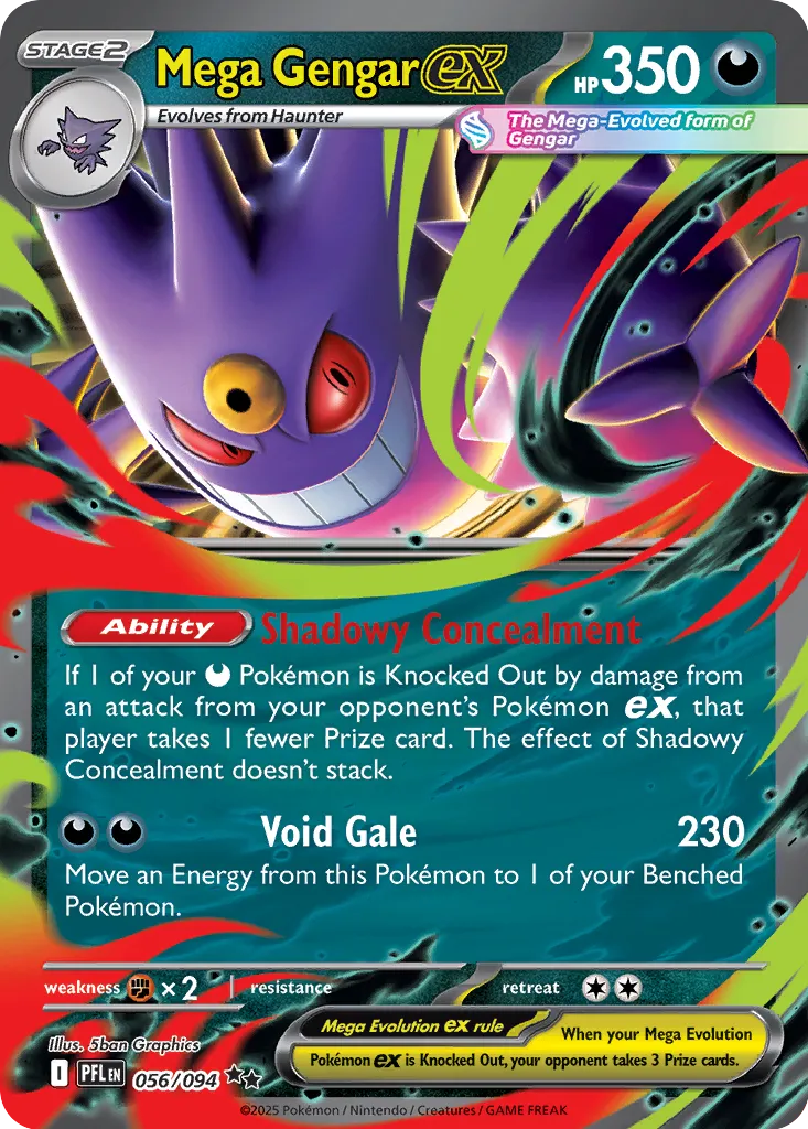 Mega Gengar ex 056/094 (ME02: Phantasmal Flames) - Holofoil