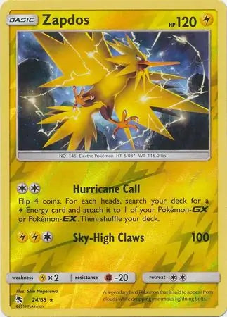 Zapdos 24/68 (Hidden Fates) - Reverse Holofoil