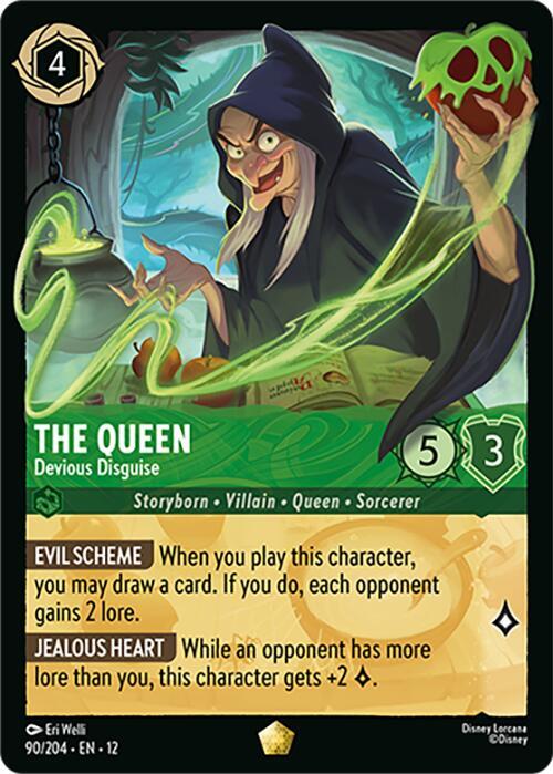 The Queen, Devious Disguise 90/204 (Wilds Unknown) - Cold Foil