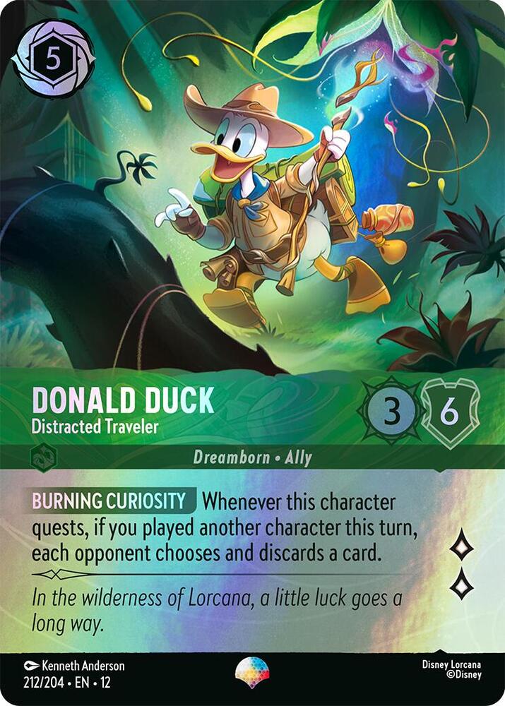 Donald Duck, Distracted Traveler 212/204 (Wilds Unknown) - Rainbow Foil