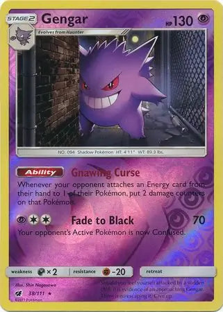 Gengar 38/111 (SM - Crimson Invasion) - Reverse Holofoil