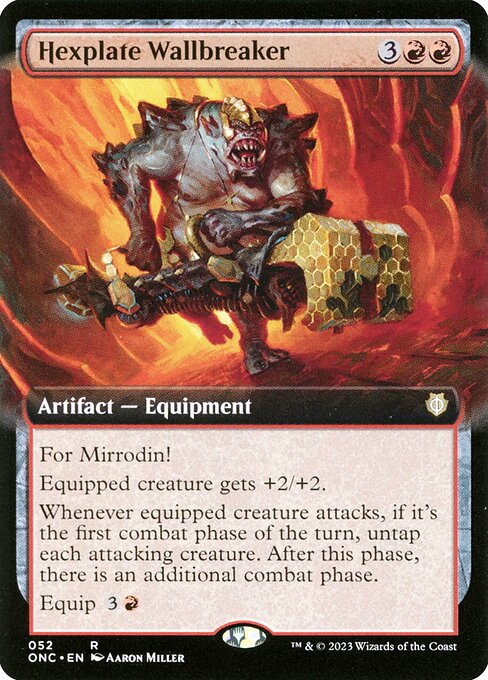 Hexplate Wallbreaker 52 (Commander: Phyrexia: All Will Be One) - Extended Art