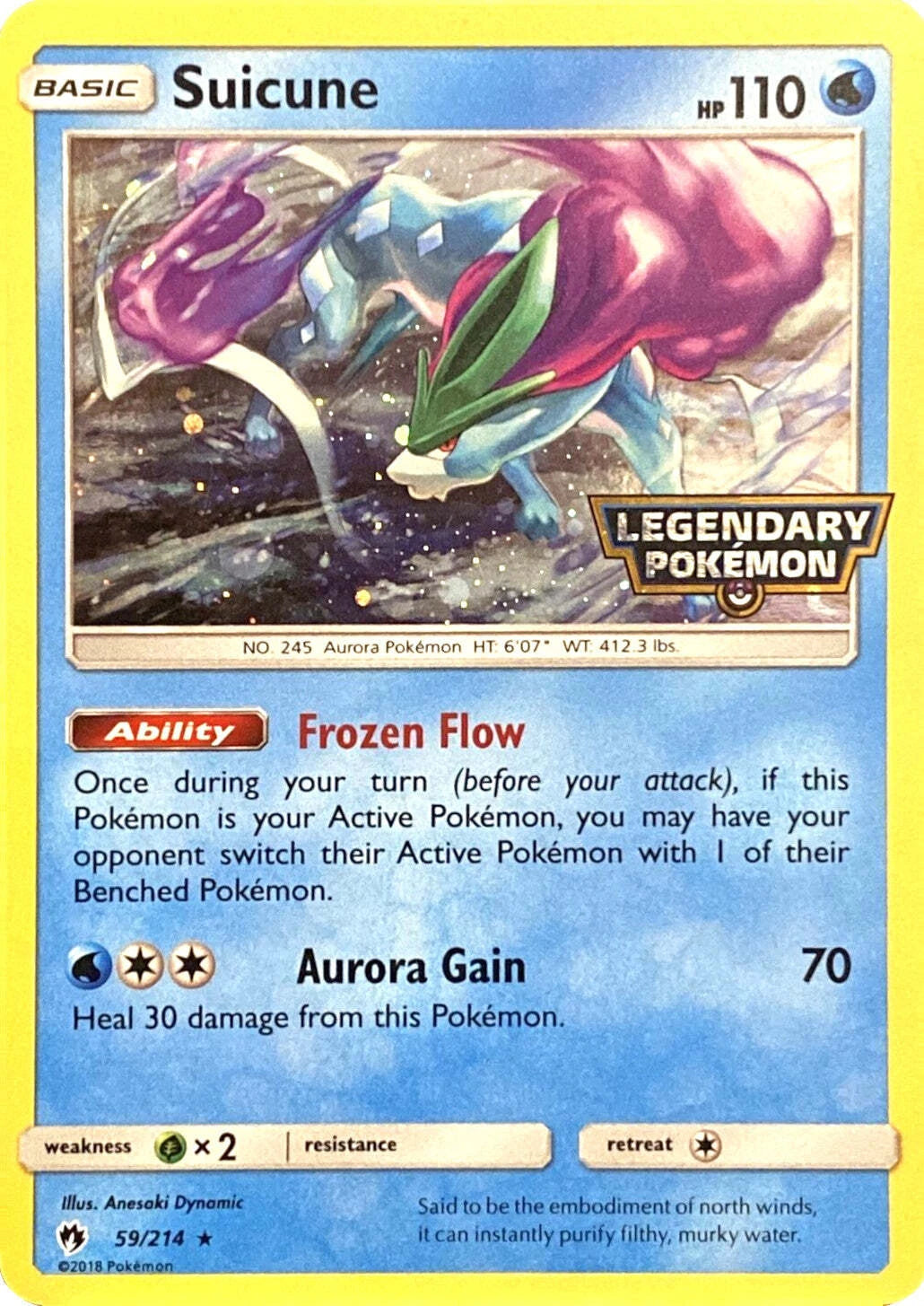 Suicune Legendary Pokemon Stamped 059/214 (Miscellaneous Cards & Products) - Holofoil