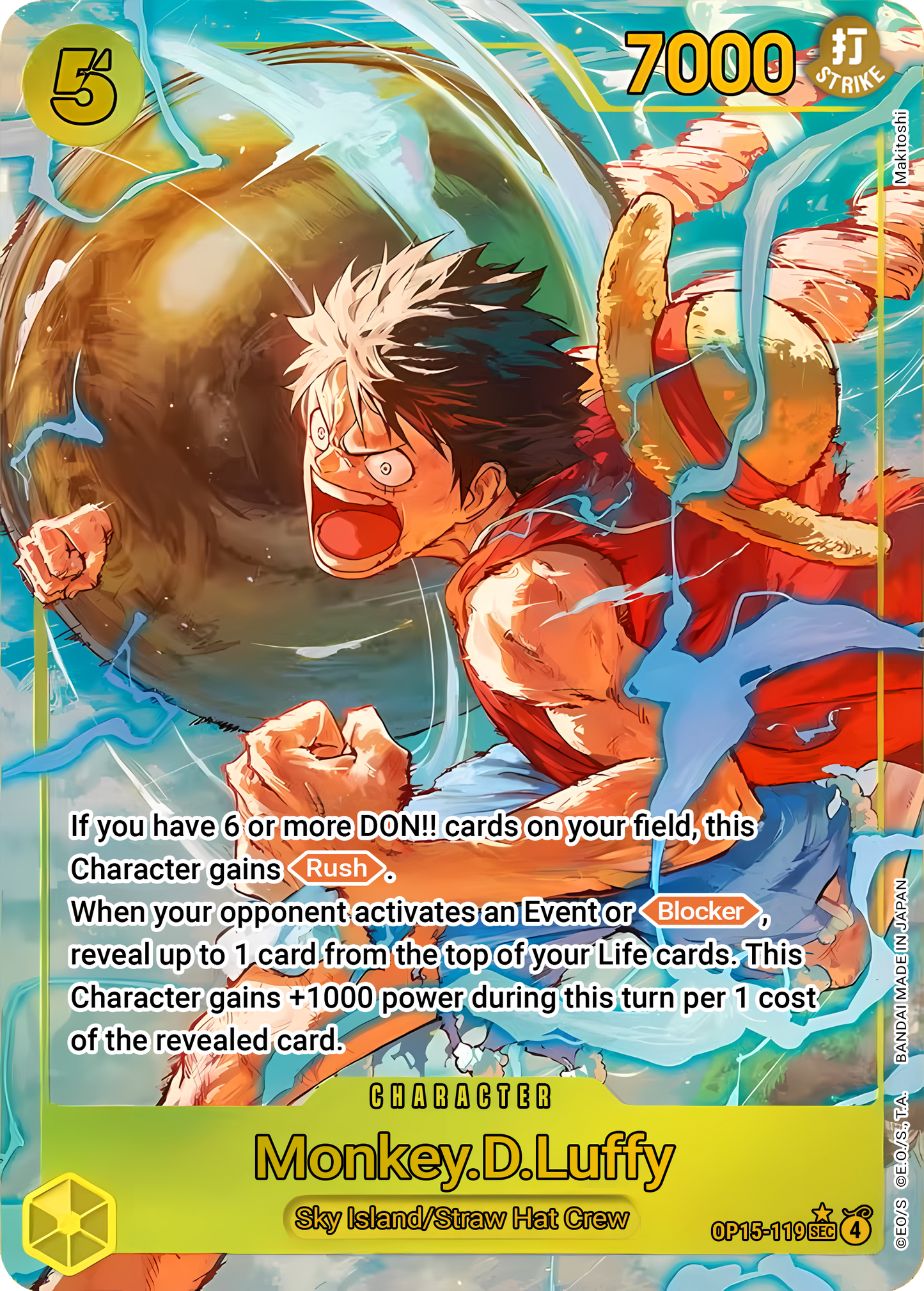 Monkey.D.Luffy OP15-119 (Adventure on Kami's Island) - Alternate Art Foil