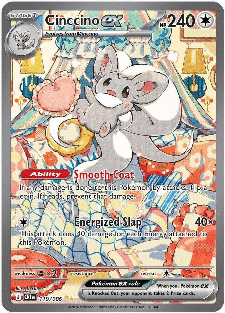 Cinccino ex 119/086 (ME04: Chaos Rising) - Holofoil