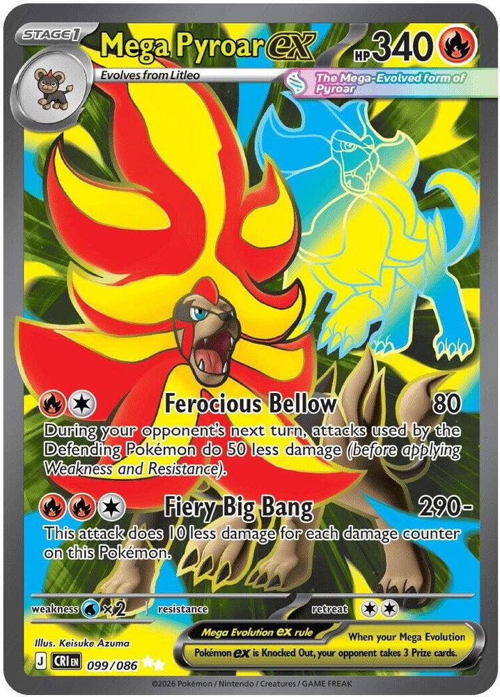 Mega Pyroar ex 099/086 (ME04: Chaos Rising) - Holofoil