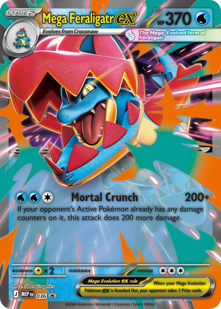 Mega Feraligatr ex 036 (ME: Mega Evolution Promo) - Holofoil