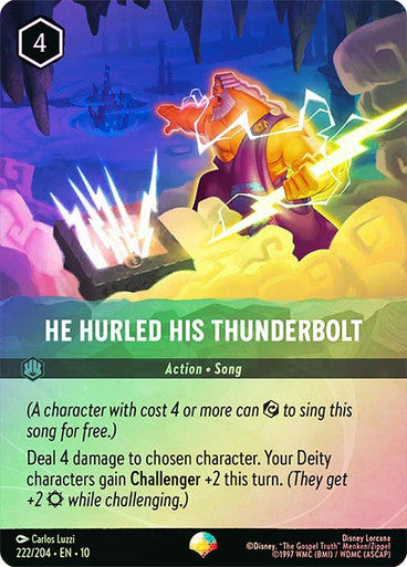 He Hurled His Thunderbolt 222/204 (Whispers in the Well) - Rainbow Holofoil