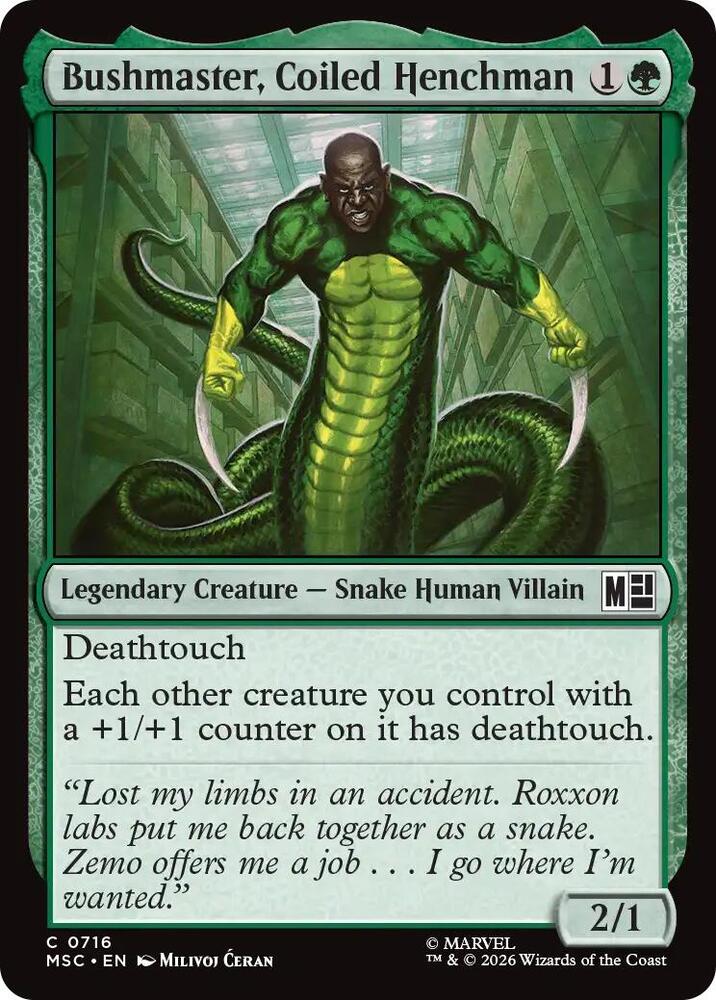 Bushmaster, Coiled Henchman 716 (Commander: Marvel Super Heroes) - Foil