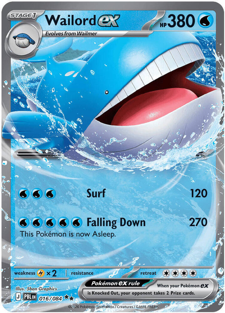 Wailord ex 016/084 (ME05: Pitch Black) - Holofoil