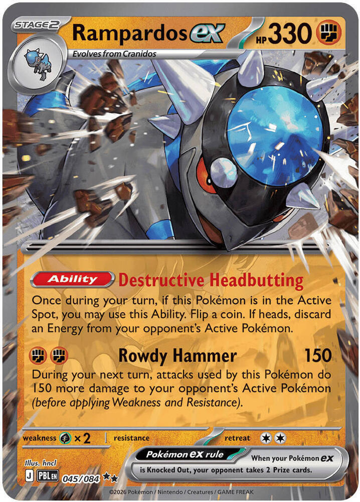 Rampardos ex 045/084 (ME05: Pitch Black) - Holofoil
