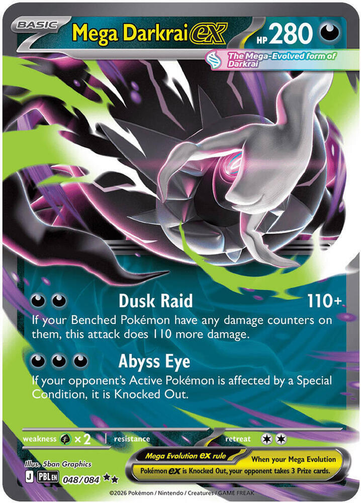 Mega Darkrai ex 048/084 (ME05: Pitch Black) - Holofoil