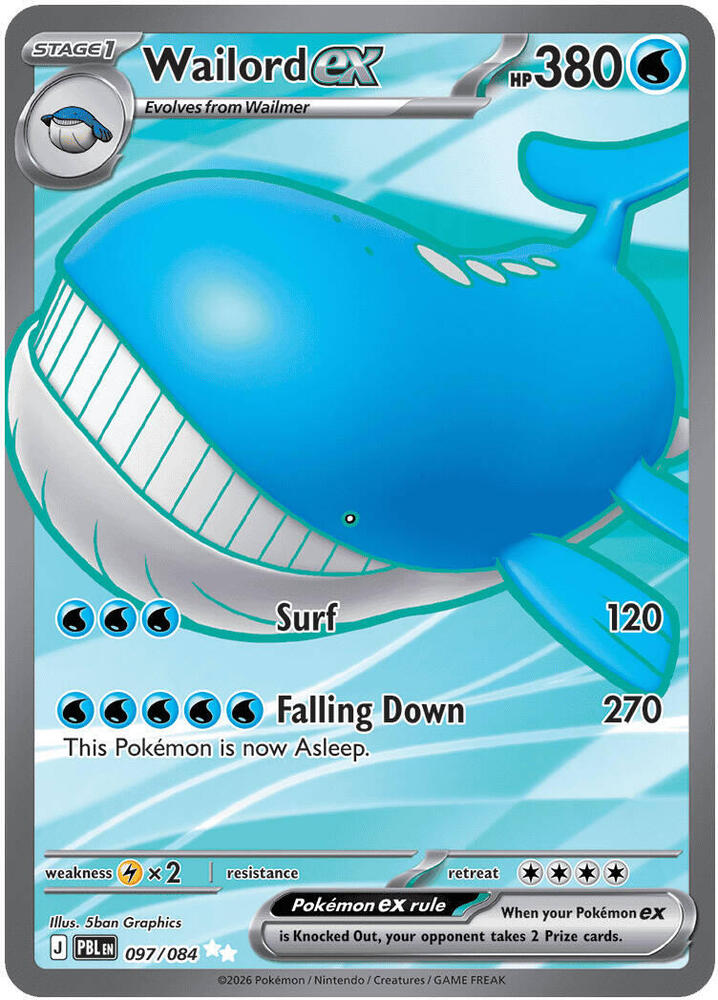 Wailord ex 097/084 (ME05: Pitch Black) - Holofoil