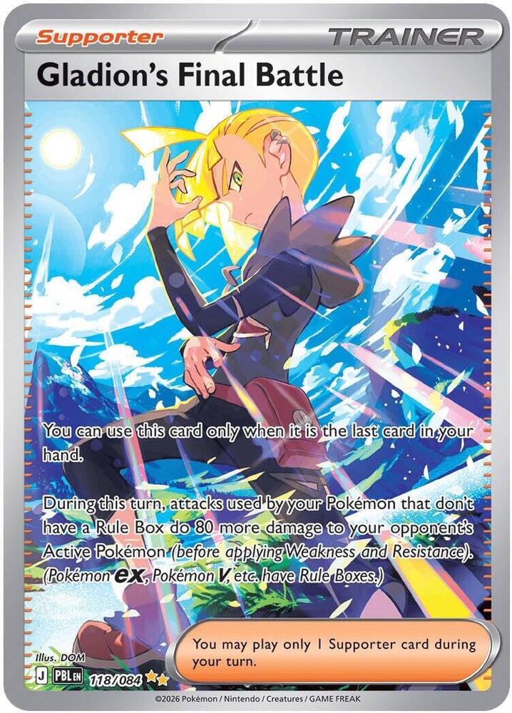 Gladion's Final Battle 118/084 (ME05: Pitch Black) - Holofoil