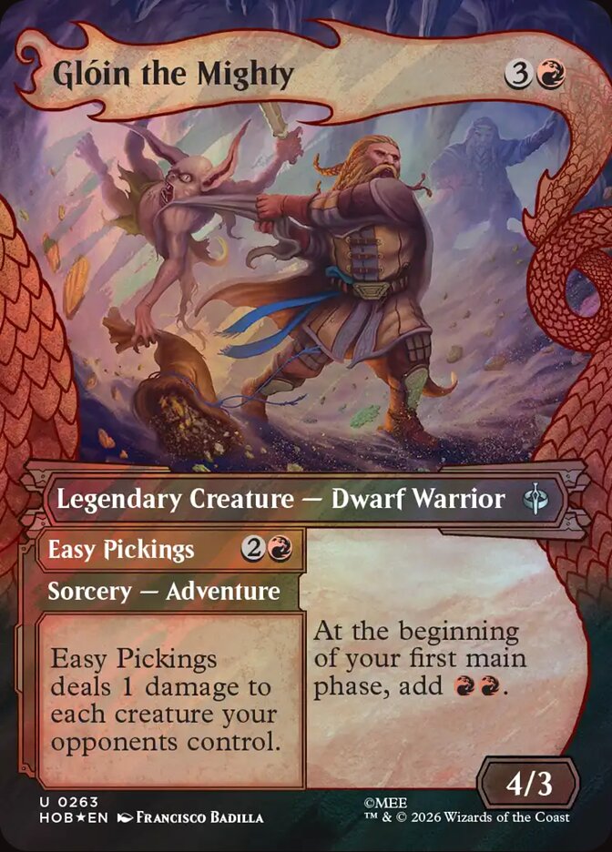 Glóin the Mighty // Easy Pickings 263 (The Hobbit) - Showcase Surge Foil