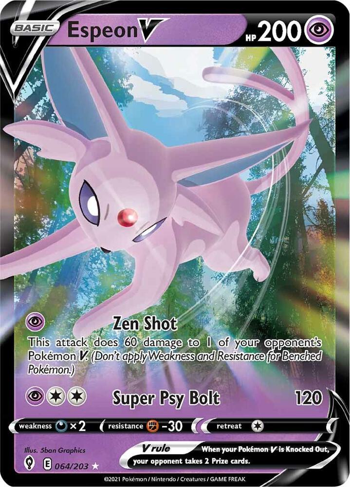 Espeon V 064/203 (SWSH07: Evolving Skies) - Holofoil