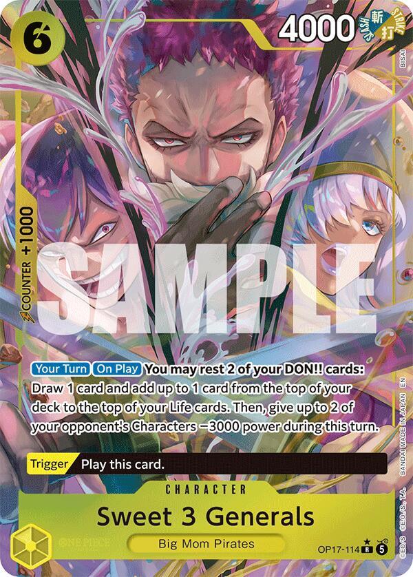 Sweet 3 Generals OP17-114 (The World's Strongest Warriors) - Alternate Art Foil