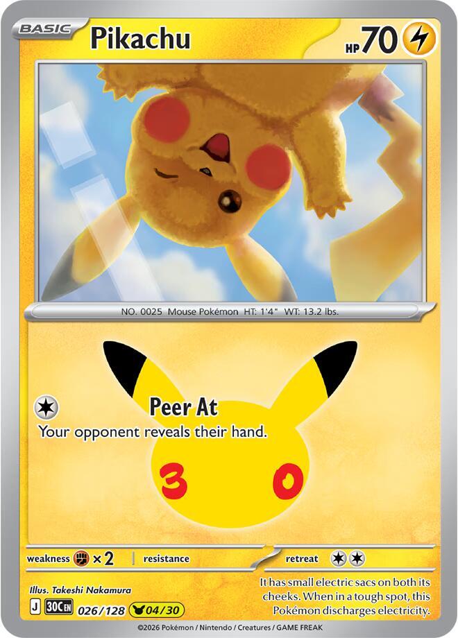 Pikachu 026/128 (ME: 30th Celebration) - Holofoil