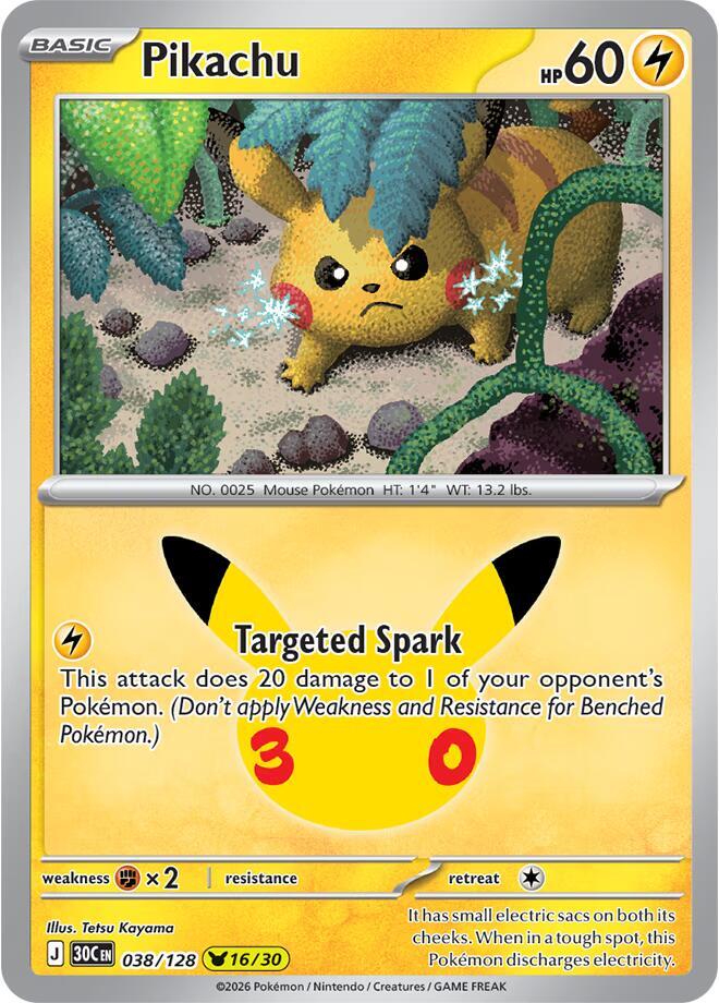 Pikachu 038/128 (ME: 30th Celebration) - Holofoil